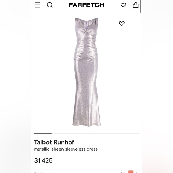 NEW Talbot Runhof Metallic Dress Gown Size 8 - Picture 16 of 16